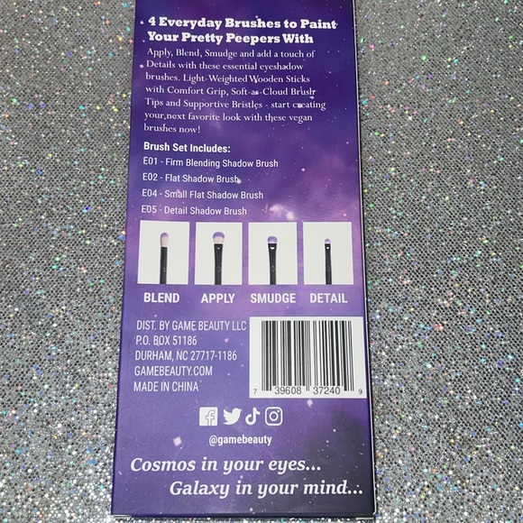 💜🆕💜 GAME BEAUTY Eyes on Me 4 Essential Eyeshadow Brush Set - Picture 4 of 8